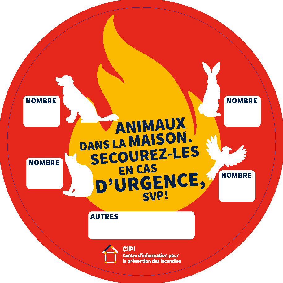 Autocollants d’urgence animaux à sauver